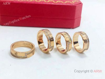 Clone Cartier Rose Gold Screw Rings - Irregular Style